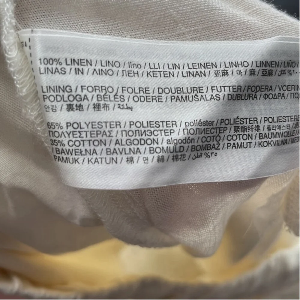 Mng 100% linen pants cream Color vacation light weight sz xs